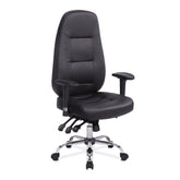 Nautilus Designs Babylon High Back Bonded Leather 24 Hour Synchronous Task Operator Office Chair With Multi-Adjustable Arms Black - BCL/R440/BK DD